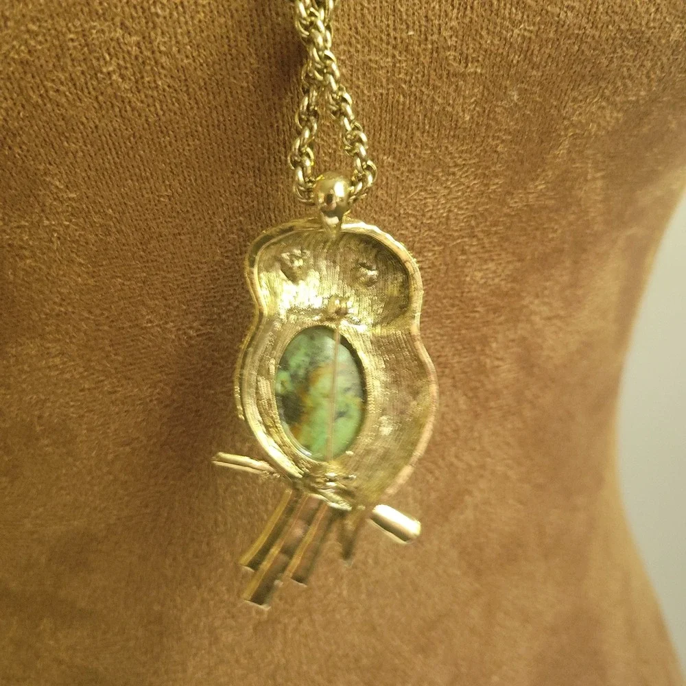 Ann Taylor Gold Tone Crystal Owl Pendant 28